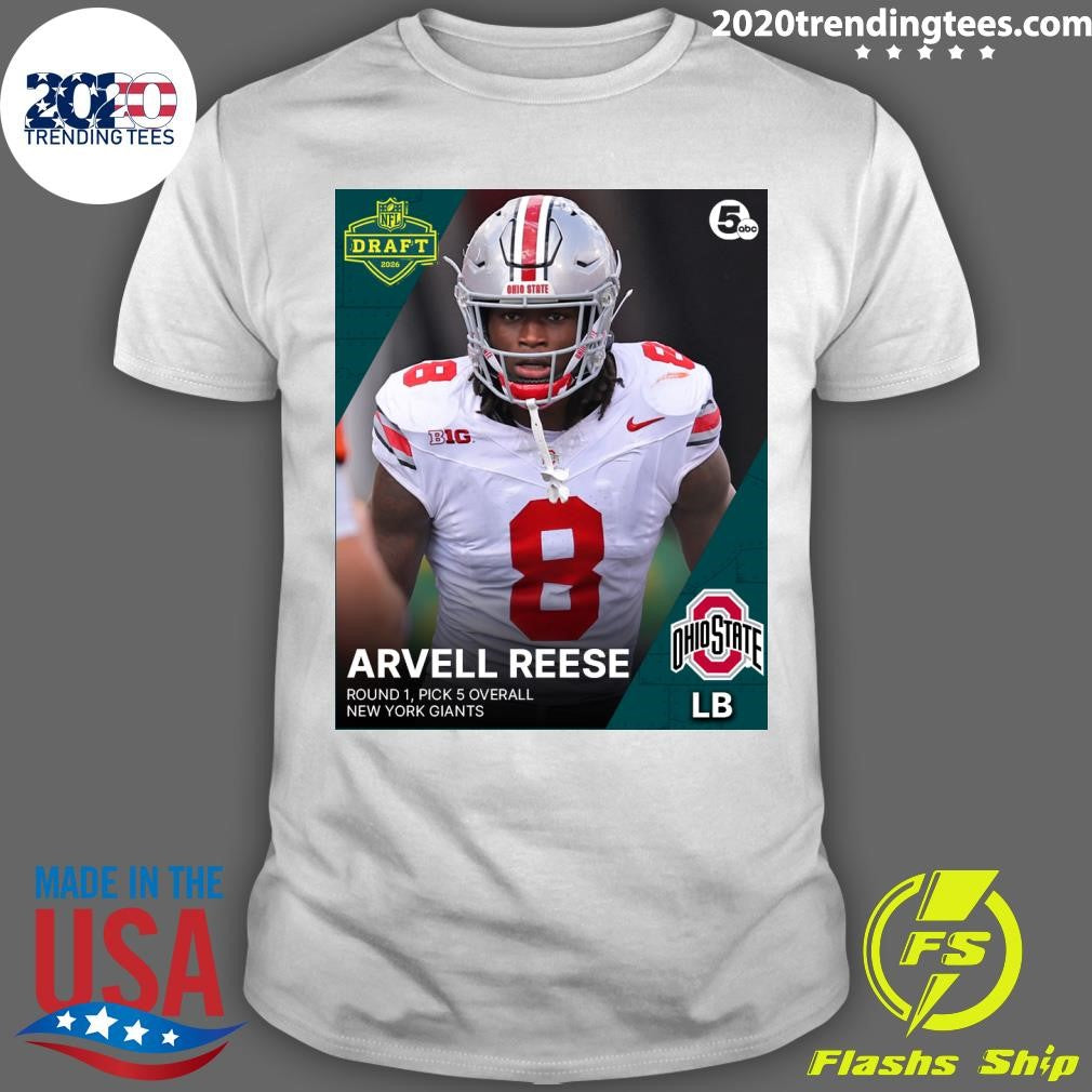 Glenville native and OSU Buckeye Arvell Reese heads to the New York Giants Shirt Unisex T-shirt, Sweatshirt, Hoodie, Long Sleeve Tee - T-Shirt, Sweatshirt, Hoodie