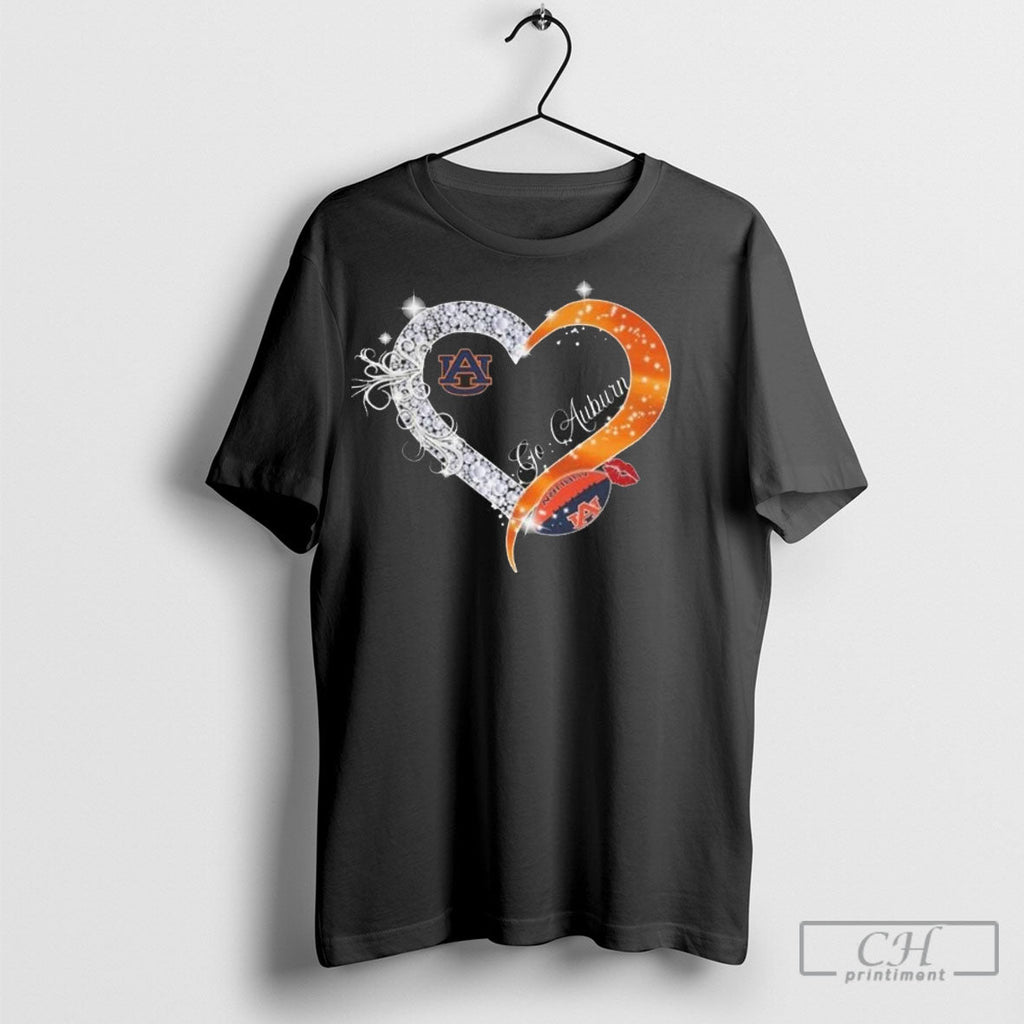 Go Auburn Tigers Diamond Heart 2025 Shirt Sweater Unisex T-shirt, Sweatshirt, Hoodie, Long Sleeve Tee - T-Shirt, Sweatshirt, Hoodie
