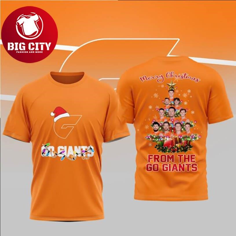 Go Giants Merry Christmas Team Photo Two Sided Shirt Unisex T-shirt, Sweatshirt, Hoodie, Long Sleeve Tee - T-Shirt, Sweatshirt, Hoodie