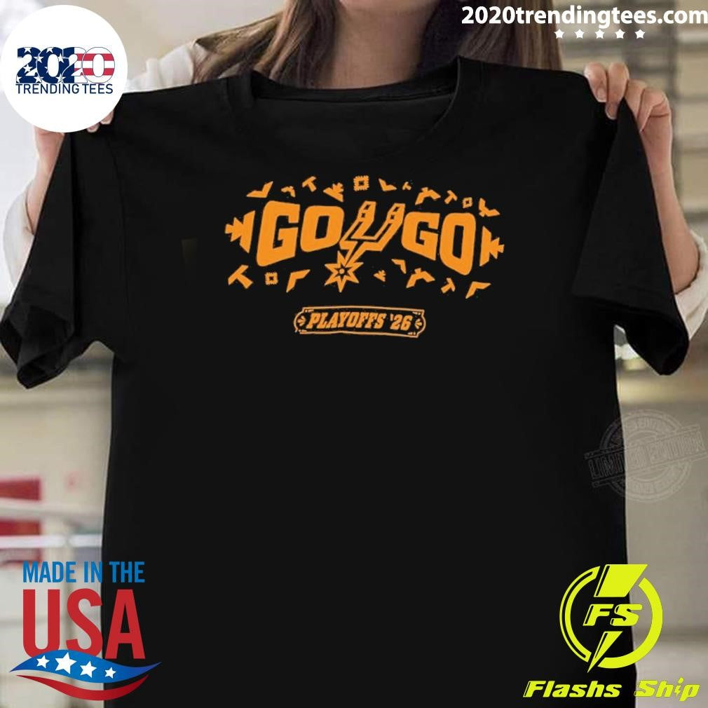 Go Go San Antonio Spurs Playoffs 2026 Limited Edition Nba Shirt Unisex T-shirt, Sweatshirt, Hoodie, Long Sleeve Tee - T-Shirt, Sweatshirt, Hoodie