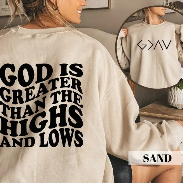 God Is Greater Than Highs Lows Christian Religious Retro T-Shirts, Hoodie, Sweatshirt - T-Shirt, Sweatshirt, Hoodie