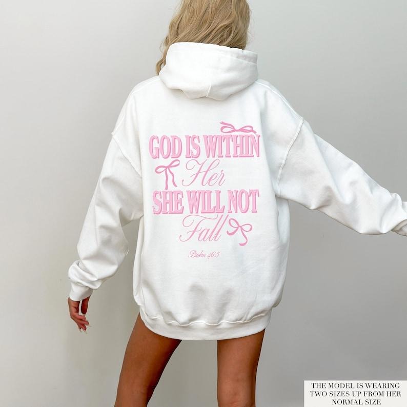 God Is Within Her She Will Not Fall Coquette Christian Jesus Christian Christian Bible Verse T-Shirts, Hoodie, Sweatshirt - T-Shirt, Sweatshirt, Hoodie