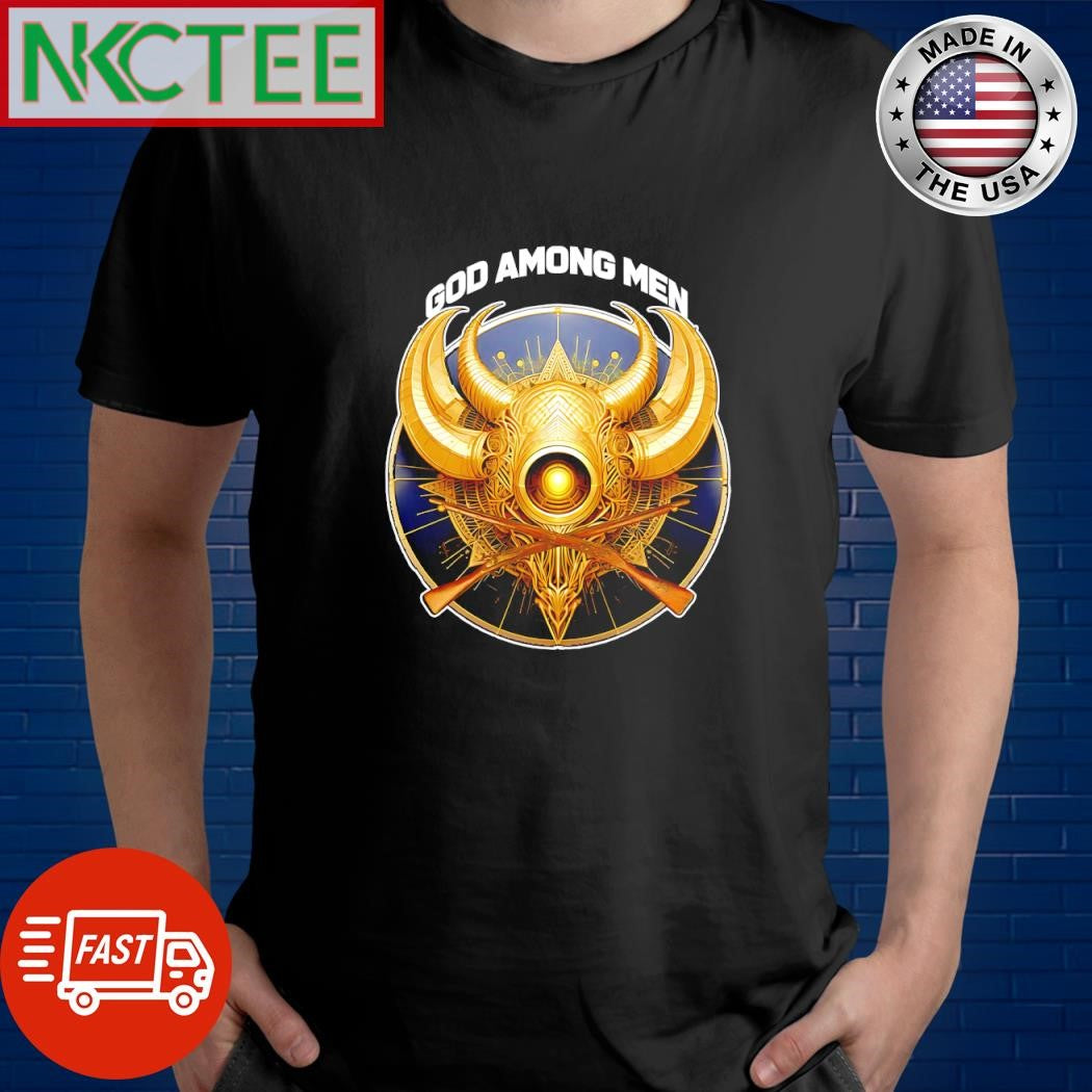 God among men gun graphic logo circle shirt Unisex T-shirt, Sweatshirt, Hoodie, Long Sleeve Tee - T-Shirt, Sweatshirt, Hoodie