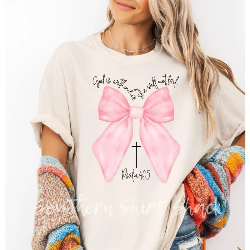 God Is Within Her Bible Verse Psalm Ivory Comfort Colors T-Shirts, Hoodie, Sweatshirt - T-Shirt, Sweatshirt, Hoodie
