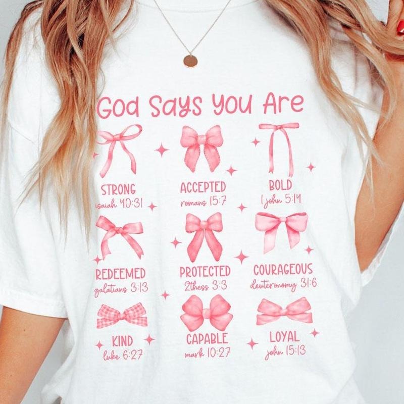 God Says I Am Mothers Shirts Comfort Color Shirt Mom Christian Shirt Mother God Says Pink Bow Shirt Mom Coquette Mom Shirts Mom Shirt Tops Breathable Comfortable T-Shirts, Hoodie, Sweatshirt - T-Shirt, Sweatshirt, Hoodie