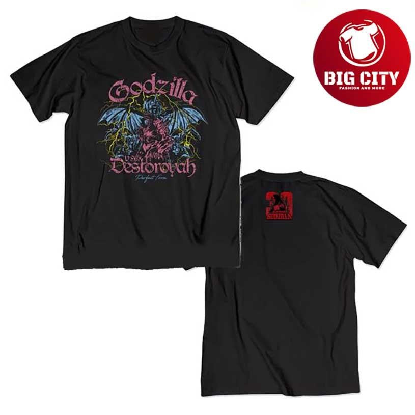 Godzilla Vs. Destoroyah 30Th Anniversary Scene Illustration 2025 Two Sided Shirt Unisex T-shirt, Sweatshirt, Hoodie, Long Sleeve Tee - T-Shirt, Sweatshirt, Hoodie