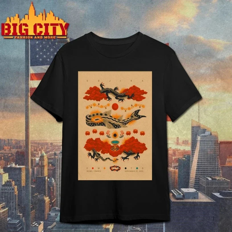 Gojira Nov 27 2025 Reims Arena in Reims France Poster shirt Unisex T-shirt, Sweatshirt, Hoodie, Long Sleeve Tee - T-Shirt, Sweatshirt, Hoodie