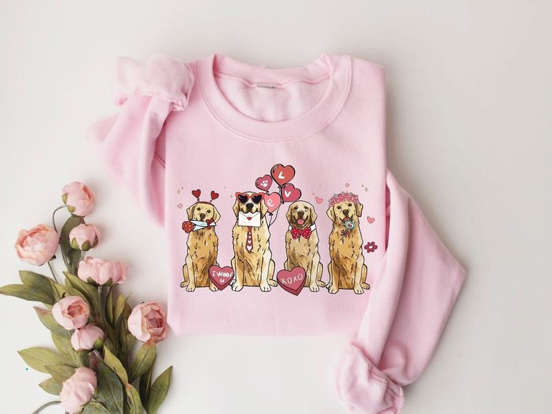Golden Retriever Valentine Golden Retriever Shirt Dog Lover Valentines Dog Valentine Shirt Golden Retriever Mom Shirt Golden Retriever Dad Shirt T-Shirts, Hoodie, Sweatshirt - T-Shirt, Sweatshirt, Hoodie