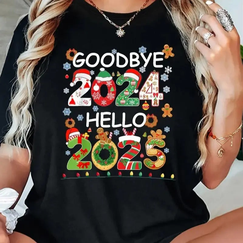 Goodbye 2024 Hello 2025 Shirt 2024 Shirt Family T-Shirts, Hoodie, Sweatshirt - T-Shirt, Sweatshirt, Hoodie
