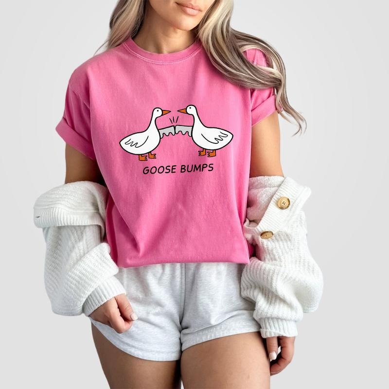 Goose Bumps Comfort Shirt Her Silly Goose Funny Goose Shirt Goose Lover Cute Goose Couple Sarcastic Goose Comfort Shirt Goose Shirt Funny Shirt Her Top Casual Womenswear Lady T-Shirts, Hoodie, Sweatshirt - T-Shirt, Sweatshirt, Hoodie