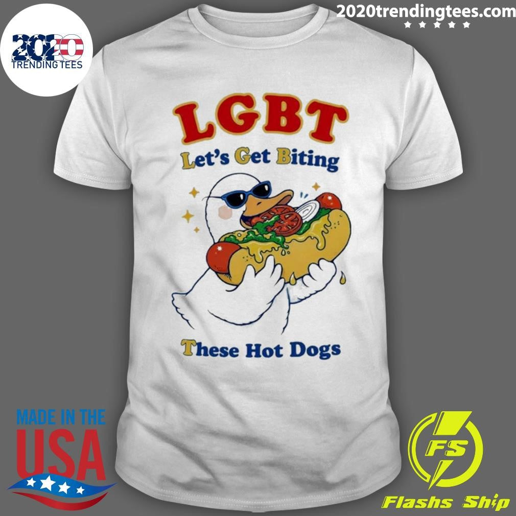 Goose Hot Dog Lgbt Lets Get Biting These Hot Dogs Shirt Unisex T-shirt, Sweatshirt, Hoodie, Long Sleeve Tee - T-Shirt, Sweatshirt, Hoodie