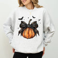 Gothic Coquette Bow Pumpkin Halloween Pumpkin Cute Girly Pumpkin Vintage Halloween Pumpkin Spooky Season Outfits Soft Cotton Long Sleeve Unhinged Top Fall Casual Womenswear T-Shirts, Hoodie, Sweatshirt - T-Shirt, Sweatshirt, Hoodie