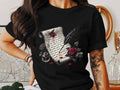 Gothic Dark Romance Artwork Feather Rose Illustration Spicy Books Smut Lovers Digital Art Ink Scroll T-Shirts, Hoodie, Sweatshirt - T-Shirt, Sweatshirt, Hoodie