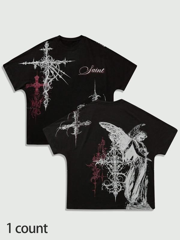 Gothic Cross Print Rebellious Summer Casual Fit Shirt Unique Street All Season T-Shirts, Hoodie, Sweatshirt - T-Shirt, Sweatshirt, Hoodie