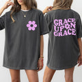 Grace Upon Grace Comfort Colors Shirt Bible Verse John 1:16 Unhinged Shirt Cute Mom Girly Christian Her Comfy Fabric Top Womenswear Cotton Fabric Relaxed Fit Chic T-Shirts, Hoodie, Sweatshirt - T-Shirt, Sweatshirt, Hoodie