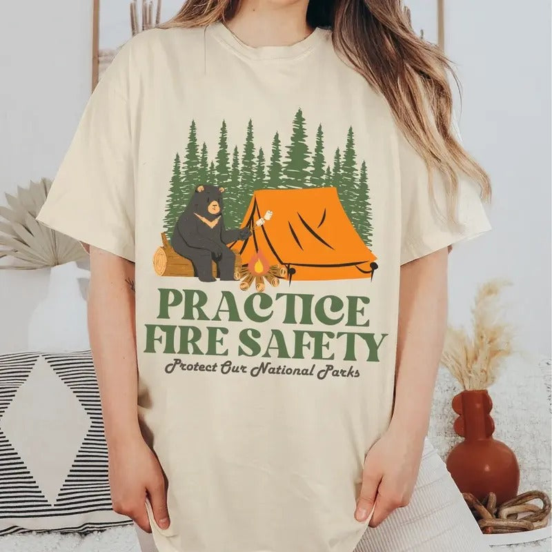 Granola Girl Comfort Colors Shirt Camp Fire Safety Protect Our National Parks Indie Camping Outdoor Nature Womenswear Shirt T-Shirts, Hoodie, Sweatshirt - T-Shirt, Sweatshirt, Hoodie