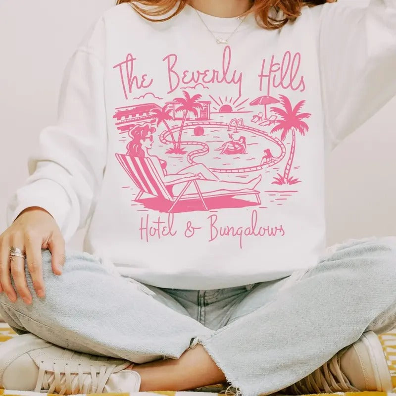 Beverly Hills Hotel Bungalows Cool Retro Bougie Her Inspirational Quote Womenswear T-Shirts, Hoodie, Sweatshirt - T-Shirt, Sweatshirt, Hoodie