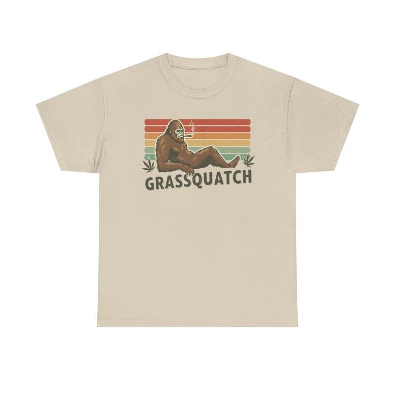 Grassquatch Stoner Bigfoot Shirt Vintage Sasquatch Shirt 420 Bigfoot Bigfoot Humor Weed Smoking Bigfoot 420 T-Shirts, Hoodie, Sweatshirt - T-Shirt, Sweatshirt, Hoodie