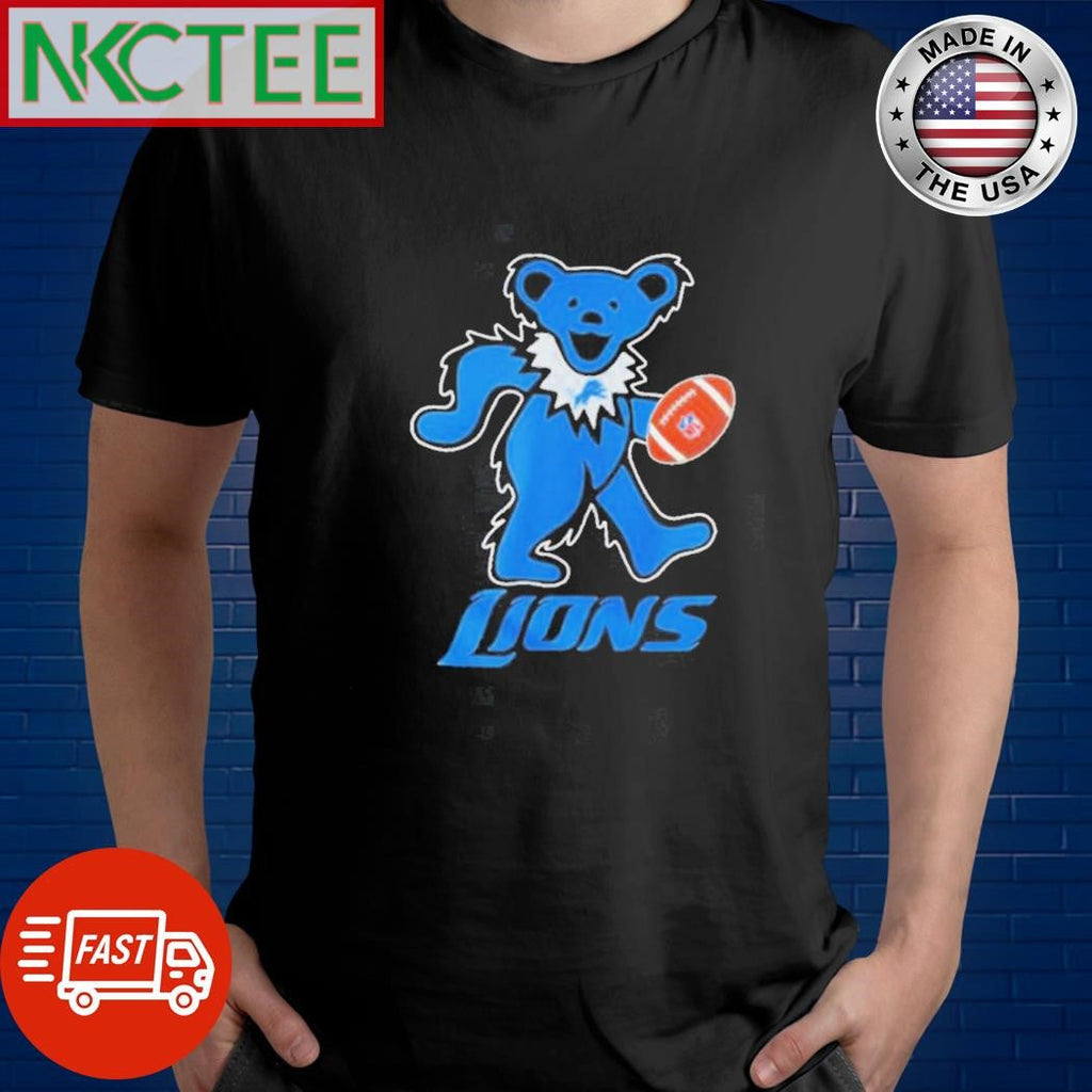 Grateful Dead X Detroit Lions Dancing Bear Shirt Unisex T-shirt, Sweatshirt, Hoodie, Long Sleeve Tee - T-Shirt, Sweatshirt, Hoodie