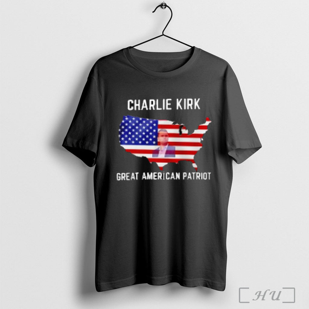 Great American Patriot Charlie Kirk T Shirt Unisex T-shirt, Sweatshirt, Hoodie, Long Sleeve Tee - T-Shirt, Sweatshirt, Hoodie