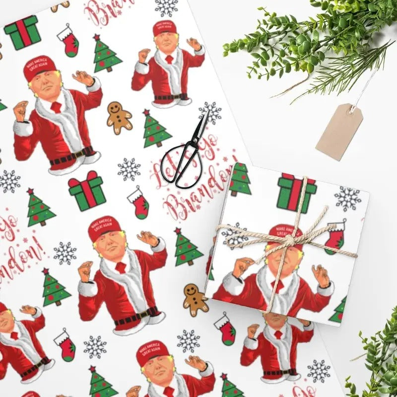 Great American Trump Wrapping Paper Pro Trump Let'S Go Brandon Wrap Trump Wrap Santa Trump 2024 Republican T-Shirts, Hoodie, Sweatshirt - T-Shirt, Sweatshirt, Hoodie