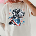 Great Dane Harleiquin Patriotic Dog Shirt ~ Relaxed Fit Printed USA Womenswear Casual Comfort Cotton Top Athletic Boho Chic T-Shirts, Hoodie, Sweatshirt - T-Shirt, Sweatshirt, Hoodie
