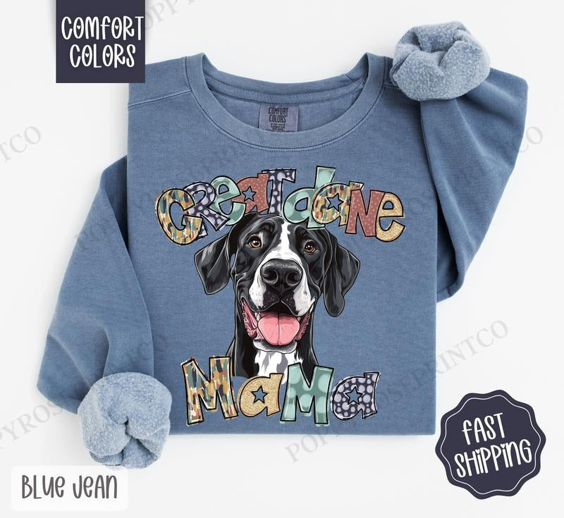 Great Dane Mama Comfort Colors Dog Mama Cute Dog Mom T-Shirts, Hoodie, Sweatshirt - T-Shirt, Sweatshirt, Hoodie