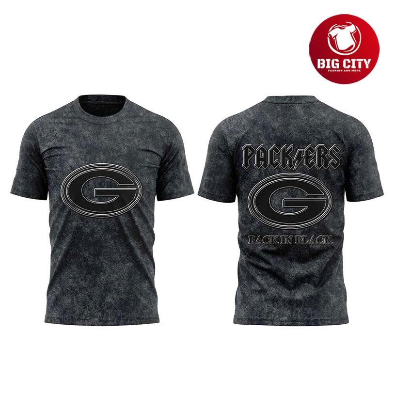 Green Bay Packers Back In Black 2025 Two Sided Shirt Unisex T-shirt, Sweatshirt, Hoodie, Long Sleeve Tee - T-Shirt, Sweatshirt, Hoodie