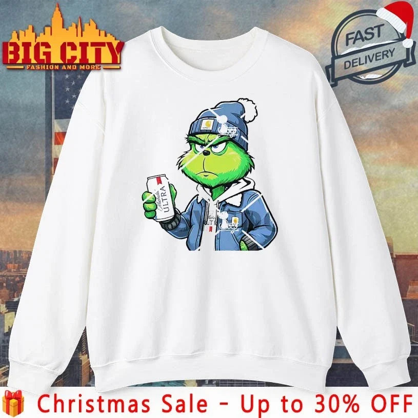 Grinch Christmas Michelob Ultra In shirt Unisex T-shirt, Sweatshirt, Hoodie, Long Sleeve Tee - T-Shirt, Sweatshirt, Hoodie