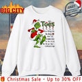 Grinch Christmas The Toes You Step On Today May Be Connected To The Foot In Your Ass Tomorrow shirt - T-Shirt, Sweatshirt, Hoodie