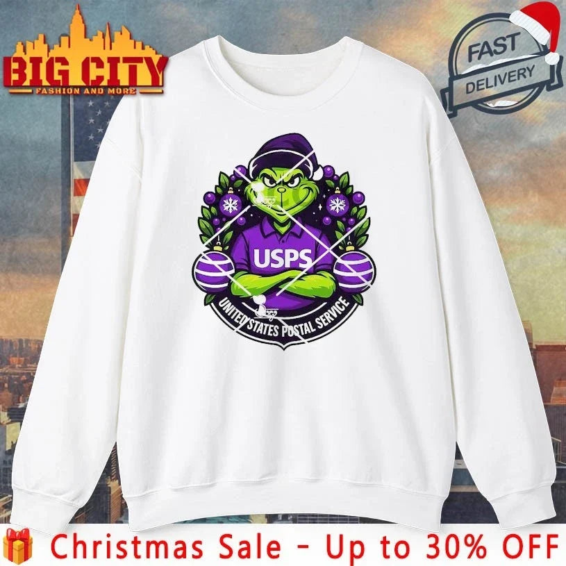 Grinch Christmas USPS United States Postal Service shirt Unisex T-shirt, Sweatshirt, Hoodie, Long Sleeve Tee - T-Shirt, Sweatshirt, Hoodie