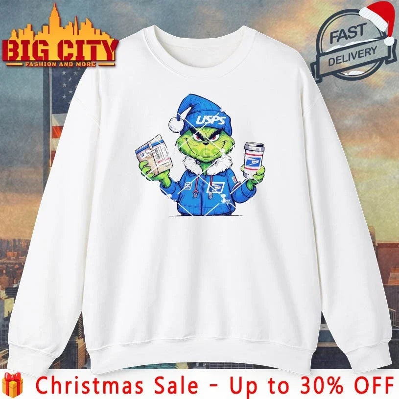 Grinch Winter Suit USPS Christmas shirt Unisex T-shirt, Sweatshirt, Hoodie, Long Sleeve Tee - T-Shirt, Sweatshirt, Hoodie