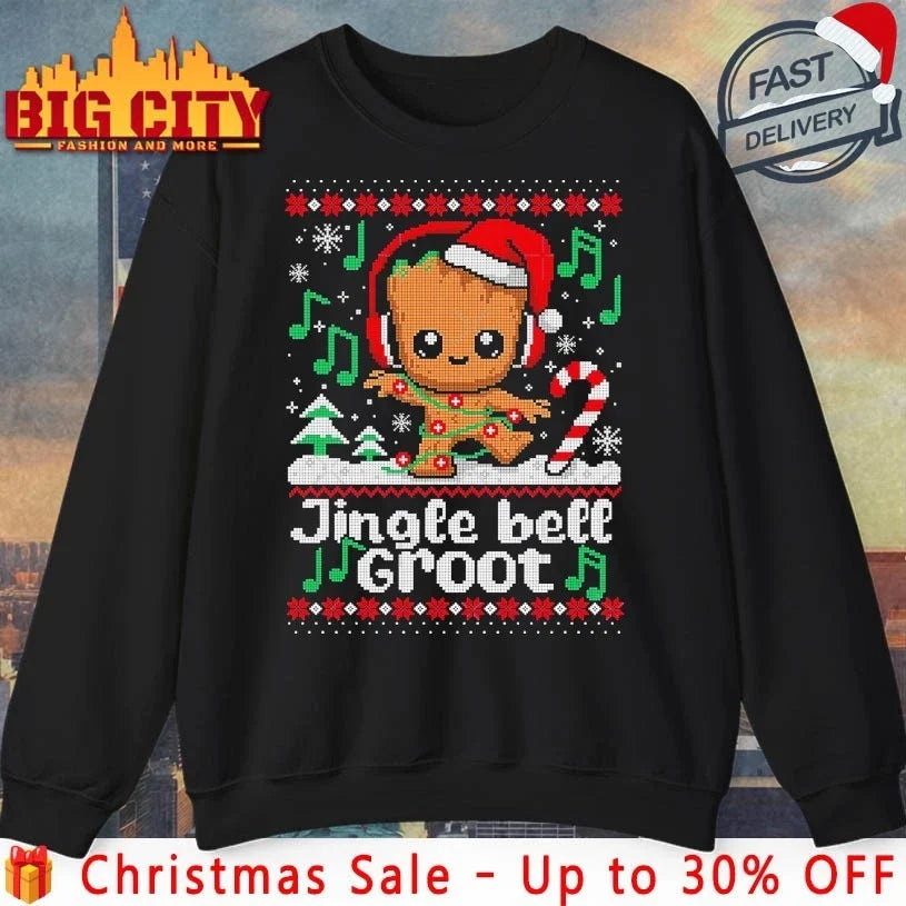 Groot Jingle Bell Groot Ugly Christmas shirt Unisex T-shirt, Sweatshirt, Hoodie, Long Sleeve Tee - T-Shirt, Sweatshirt, Hoodie