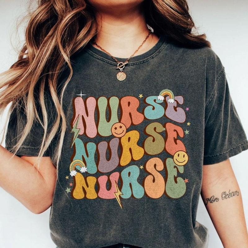 Groovy Nurse Shirts Nurse Shirt Retro Comfort Nurse Shirt Comfort Color Nurse Shirt Medical School Nurse Graduation Registered Nurse Cute Nurse Shirt Shirt Nurse Appreciation Tops Breathable Casual T-Shirts, Hoodie, Sweatshirt - T-Shirt, Sweatshirt, Hoodie
