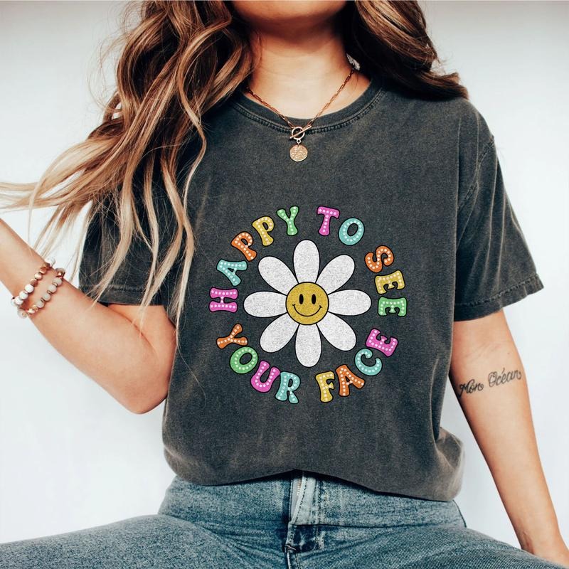 Groovy Teacher Shirt Happy See Your Face Teacher Shirts Back School Shirt Teachers Comfort Shirt Teacher First Day School Teacher Teacher Team Shirt Kindergarten Teacher Dalmatian Dots Teacher Top T-Shirts, Hoodie, Sweatshirt - T-Shirt, Sweatshirt, Hoodie
