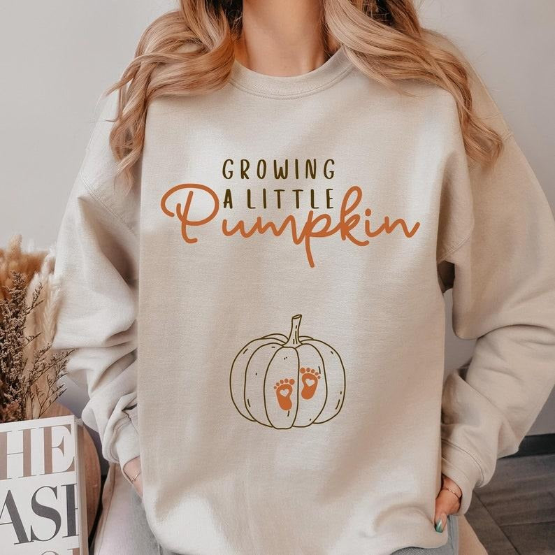 Growing Little Pumpkin Shirt Fall Maternity Pregnancy Thanksgiving Fall T-Shirts, Hoodie, Sweatshirt - T-Shirt, Sweatshirt, Hoodie