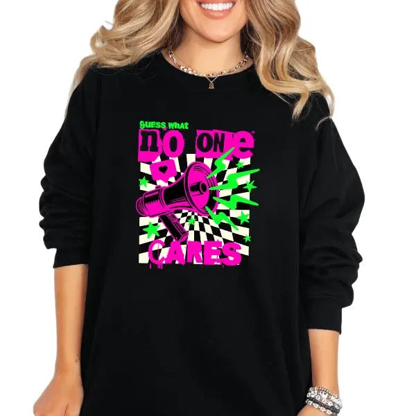 'Guess What? No One Cares' Streetwear Grunge Retro Casual Comfort Skulls T-Shirts, Hoodie, Sweatshirt - T-Shirt, Sweatshirt, Hoodie