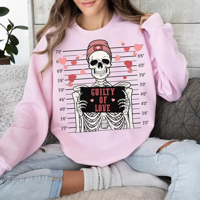 Guilty Love Skeleton Cotton Fabric T-Shirts, Hoodie, Sweatshirt - T-Shirt, Sweatshirt, Hoodie
