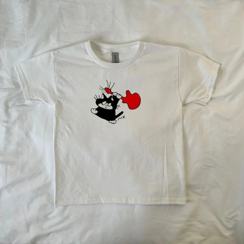 Guitar Cat Baby Pinterest Retro Streetwear Ahs 90s Baby Downtown Girl Vintage T-Shirts, Hoodie, Sweatshirt - T-Shirt, Sweatshirt, Hoodie