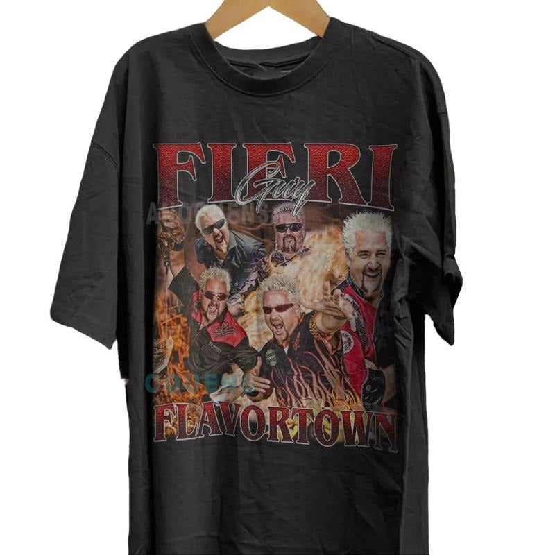 Guy Fieri Shirt Flavortown 90s Shirt Pop Culture Novelty Cooking Shirt Welcome Flavortown Vintage Menswear Top Underwear Man Streetwear Tropical Round Neck Human T-Shirts, Hoodie, Sweatshirt - T-Shirt, Sweatshirt, Hoodie