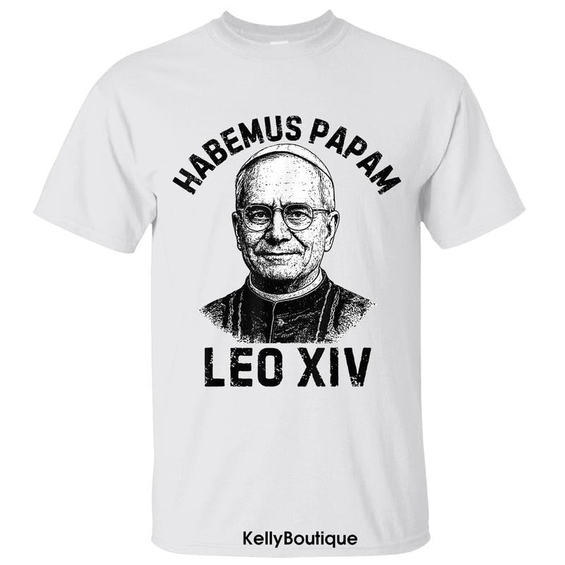 Habemus Papam Pope Leo XIV 267th Pope Leo XIV New Catholic Pope Robert Francis Prevost First American Pope History Shirt Front Cotton Menswear Womenswear Top T-Shirts, Hoodie, Sweatshirt - T-Shirt, Sweatshirt, Hoodie