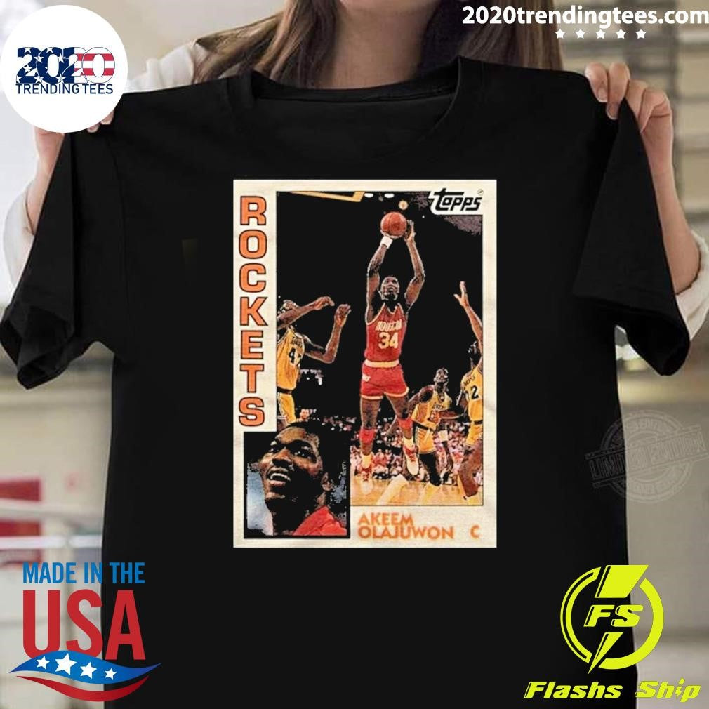 Hakeem Olajuwon Houston Rockets 2026 NBA Basketball Topps Shirt Unisex T-shirt, Sweatshirt, Hoodie, Long Sleeve Tee - T-Shirt, Sweatshirt, Hoodie