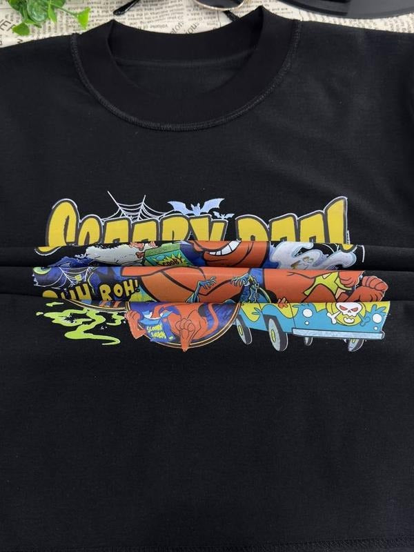 Hallooween Scooby 90s Scooby Cotton Full Colors Full Sizes Casual Fabric T-Shirts, Hoodie, Sweatshirt - T-Shirt, Sweatshirt, Hoodie