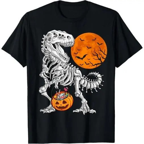 Halloween Dinosaur Skeleton T Rex Scary Pumpkin Moon Made USA T-Shirts, Hoodie, Sweatshirt - T-Shirt, Sweatshirt, Hoodie