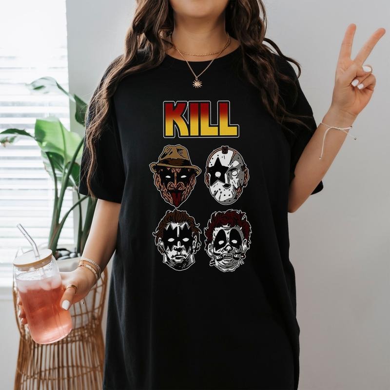 Halloween Characters Shirt Michael Myers Jason Voorhees Freddy Krueger Leatherface Shirt T-Shirts, Hoodie, Sweatshirt - T-Shirt, Sweatshirt, Hoodie