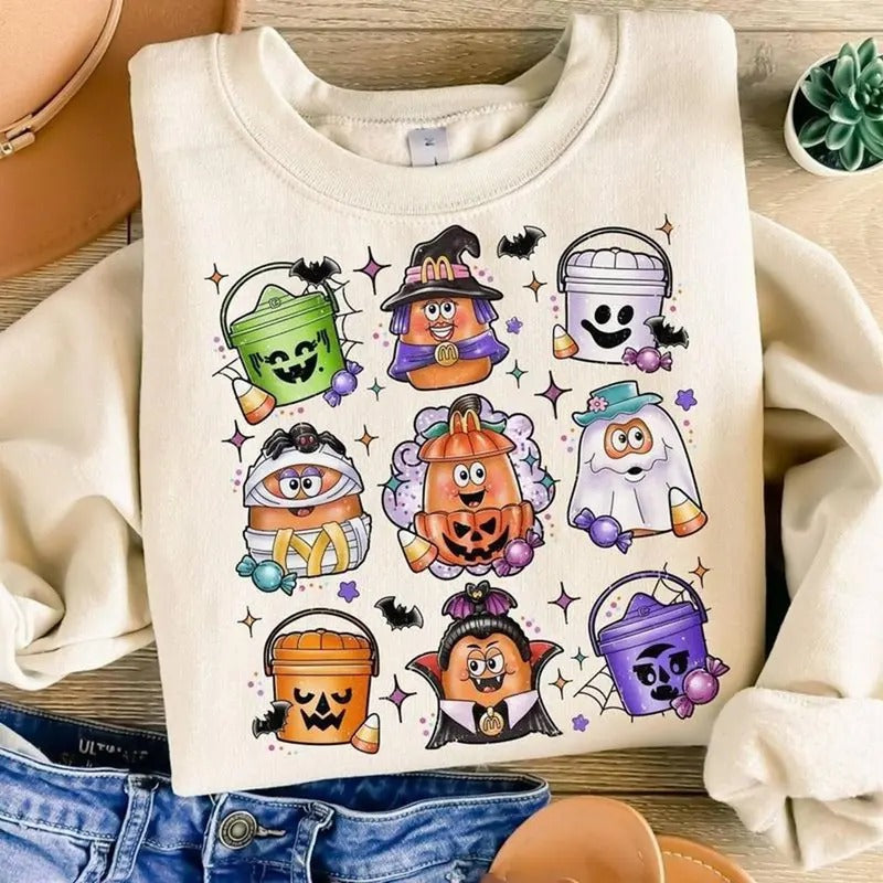 Halloween Chicken Nuggets Shirt 90s Retro Halloween Shirt Spooky Season Party Shirt T-Shirts, Hoodie, Sweatshirt - T-Shirt, Sweatshirt, Hoodie