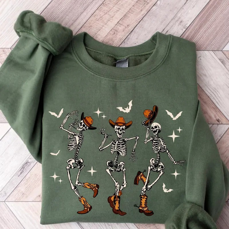 Halloween Dancing Skeleton Western Halloween Cow Halloween Cowboy Shirt Halloween Halloween Cow Halloween T-Shirts, Hoodie, Sweatshirt - T-Shirt, Sweatshirt, Hoodie