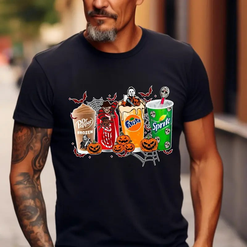 Halloween Dr. Pepper Coke Fanta Sprite Retro Soda Shirt Halloween Party T-Shirts, Hoodie, Sweatshirt - T-Shirt, Sweatshirt, Hoodie