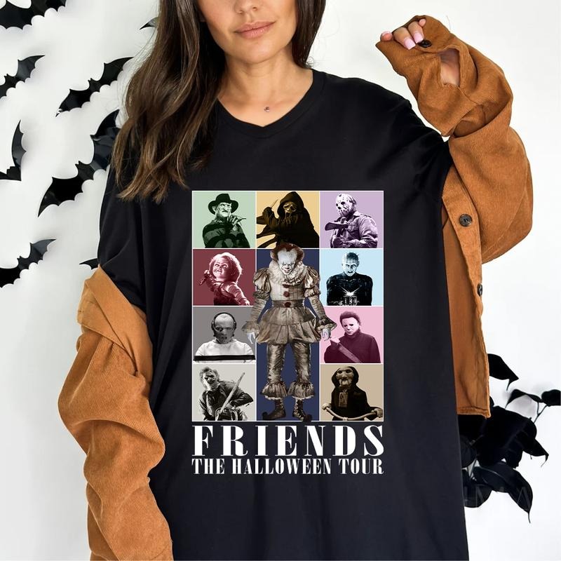 Halloween Horror Characters Shirt Friends Halloween Shirt Horror Movie Characters Shirt Horror Characters Friends Halloween T-Shirts, Hoodie, Sweatshirt - T-Shirt, Sweatshirt, Hoodie