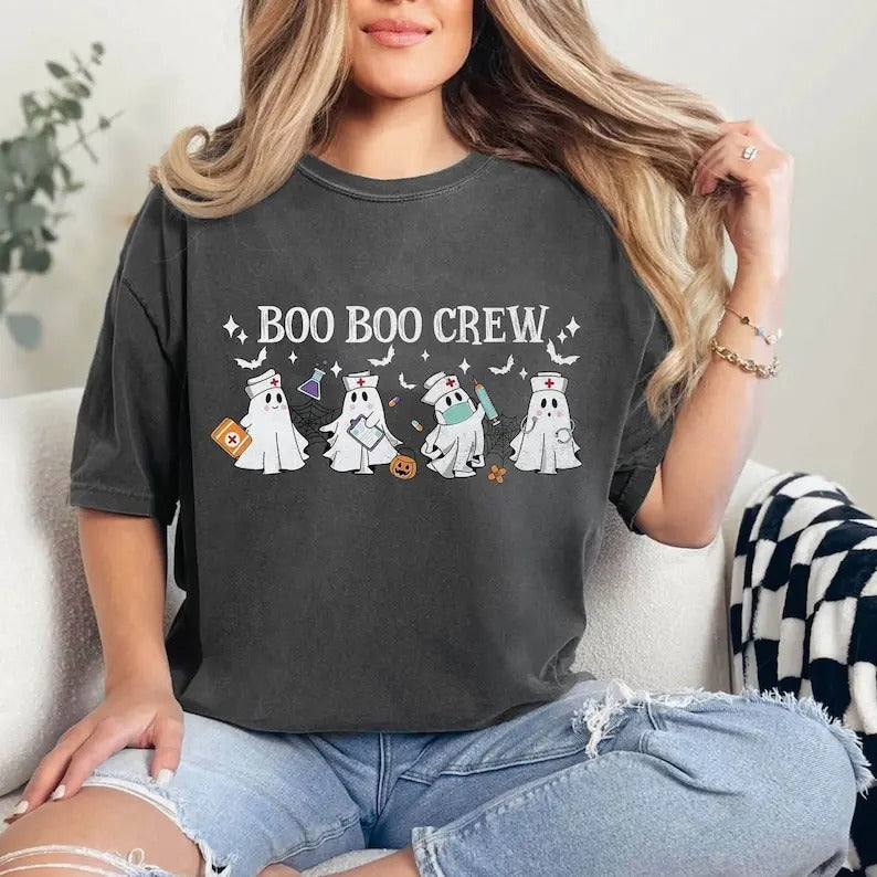 Halloween Nurse Shirt Boo Boo Crew Shirt Halloween Nursing Shirt Funny Halloween Cute Nurse Ghost Nurse Nurse Team T-Shirts, Hoodie, Sweatshirt - T-Shirt, Sweatshirt, Hoodie